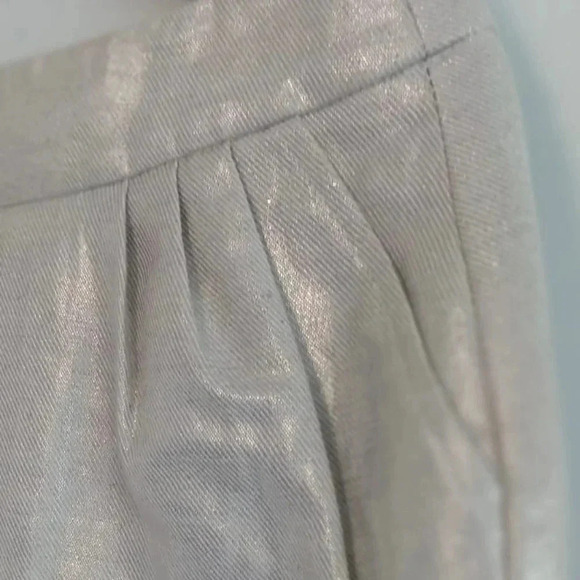 Pink Tartan Metalic golden straight mini skirt size  10 - Picture 5 of 7